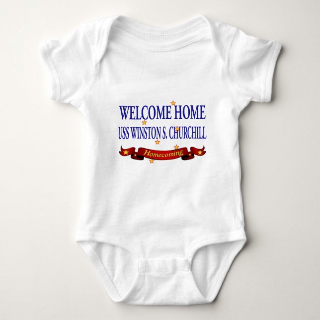 Welcome Home USS Winston S. Churchill Baby Bodysuit (Front)