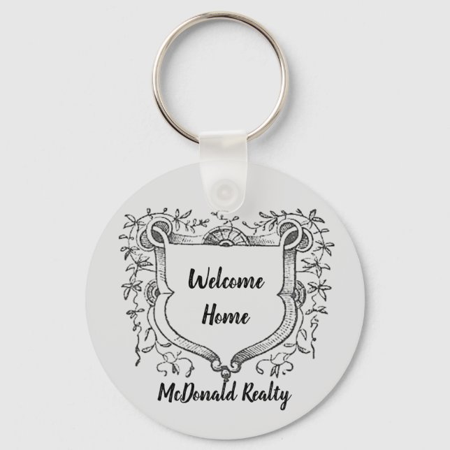 Welcome Home Vintage Shield Realty Promotional Key Ring (Front)