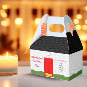 Welcome Home White House Black Roof  Housewarming Favour Box
