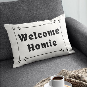 Welcome Homie in Frame Lumbar Cushion