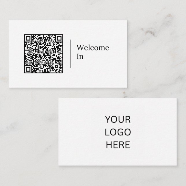 Welcome In | Customisable QR code & Logo Business Card (Front/Back)
