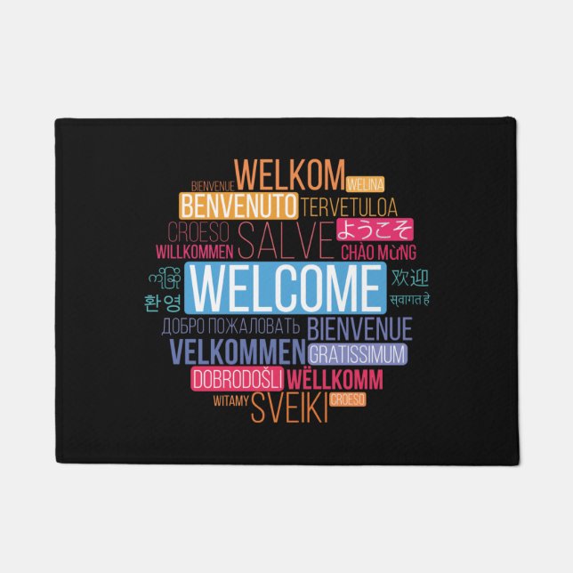 Welcome in Different Languages Doormat (Front)