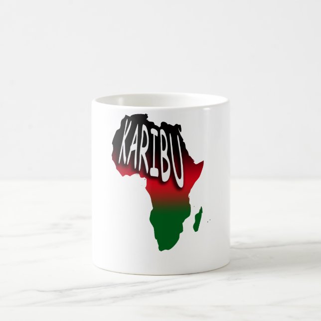 Welcome - Karibu - Swahili Coffee Mug (Center)