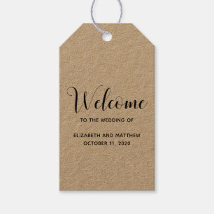 Welcome kraft gift tag. Rustic Modern wedding Tags
