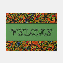 Welcome Ladybugs Pattern With Green 18"x24"