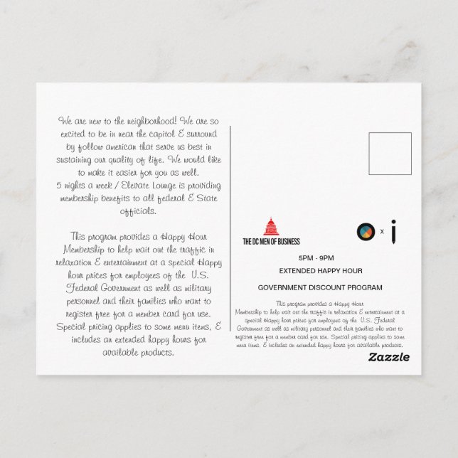 Welcome Letter Postcard (Back)