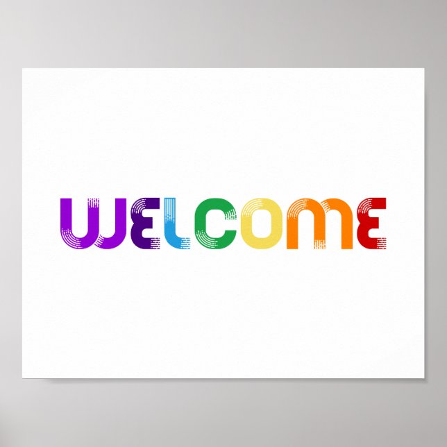 Welcome LGBT rainbow flag Poster (Front)
