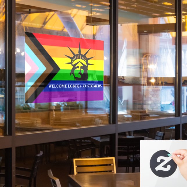 Welcome LGBTQ+ Customers -Gay-Friendly Business (Restaurant Window)