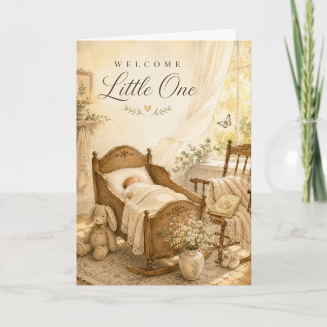 Welcome Little One Baby Congratulations Card (Front)