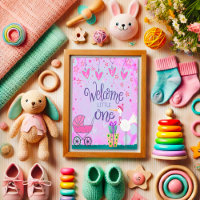 Welcome Little One Baby Girl Cute Stork Stroller