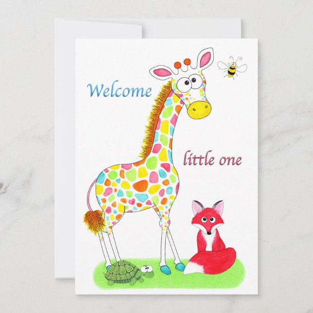 Welcome Little One Baby  Invitation (Front)