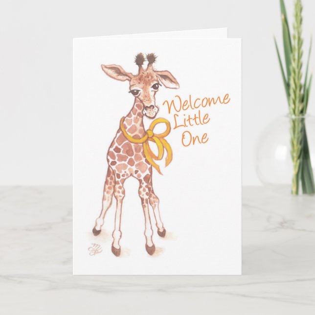 Welcome Little One Cute Giraffe Baby Shower Invitation (Front)