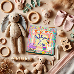 Welcome Little One Cute stork Stroller Unisex Card