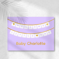 Welcome Little One Lilac Baby Congratulations Card