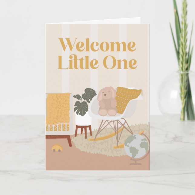 Welcome Little One Nursery New Baby Greeting Card (Front)