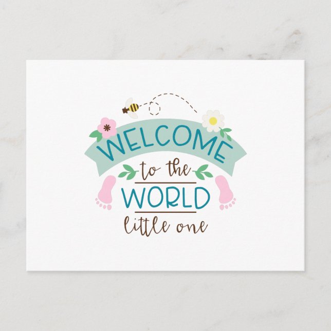 Welcome Little One Postcard (Front)
