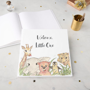 Welcome Little One Safari Baby Congratulations Guest Book