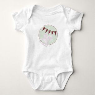 Welcome Little One-Sweet pink bow and mint Onesy Baby Bodysuit