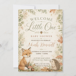 Welcome Little One Woodland Baby Shower Invitation