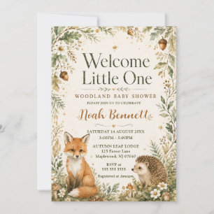 Welcome Little One Woodland Baby Shower Invitation