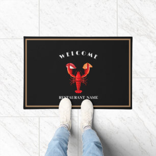 welcome Lobster sushi seafood Market custom name Doormat
