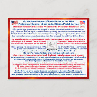 Welcome Louis DeJoy to the USPS#108 Postcard