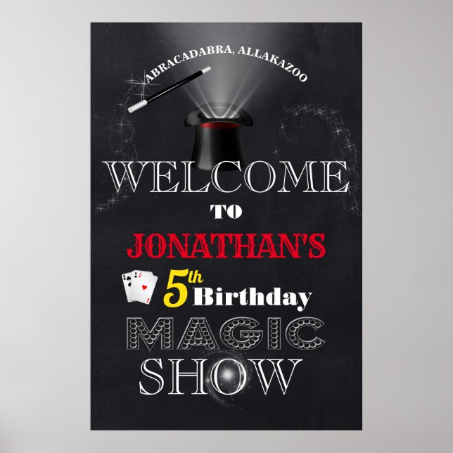 Welcome Magic Show Birthday Poster (Front)