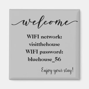 Welcome Magnet Vacation Rental Wifi Password