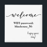Welcome Magnet Vacation Rental Wifi Password<br><div class="desc">This design may be personalised by clicking the customise button and changing the name, initials or words. You may also change the text colour and style or delete the text for an image only design. Contact me at colorflowcreations@gmail.com if you with to have this design on another product. Purchase my...</div>