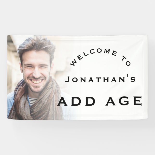 Welcome Male Any Age Birthday Party Photo Overlay  Banner (Horizontal)