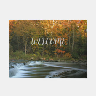 Welcome Mat w Fall Waterfall