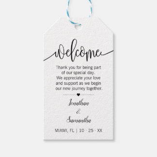 Welcome minimalist wedding favour gift tags