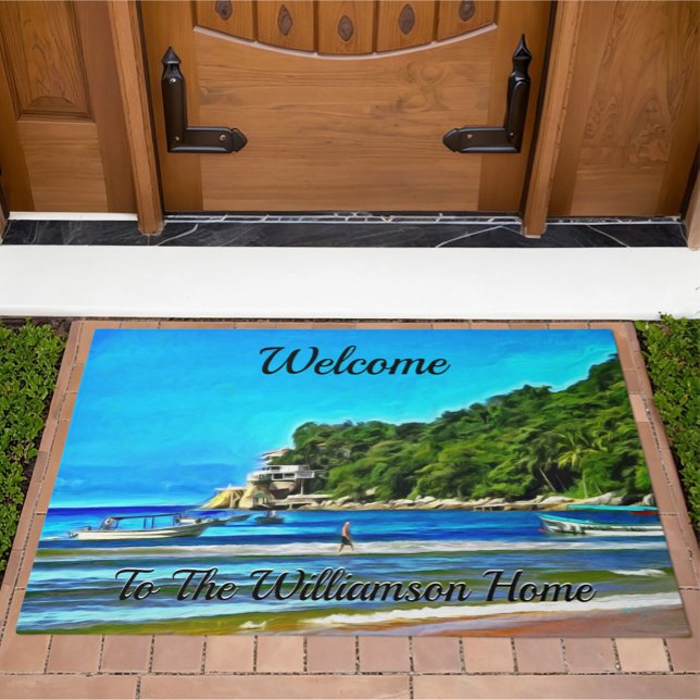 Welcome Mismaloya Fishing Boats 0346 Doormat (Creator Uploaded)
