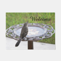 Welcome Mockingbird Spiegeland Birdbath Doormat
