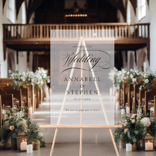 Welcome! Modern, Calligraphy, Wedding Acrylic Sign