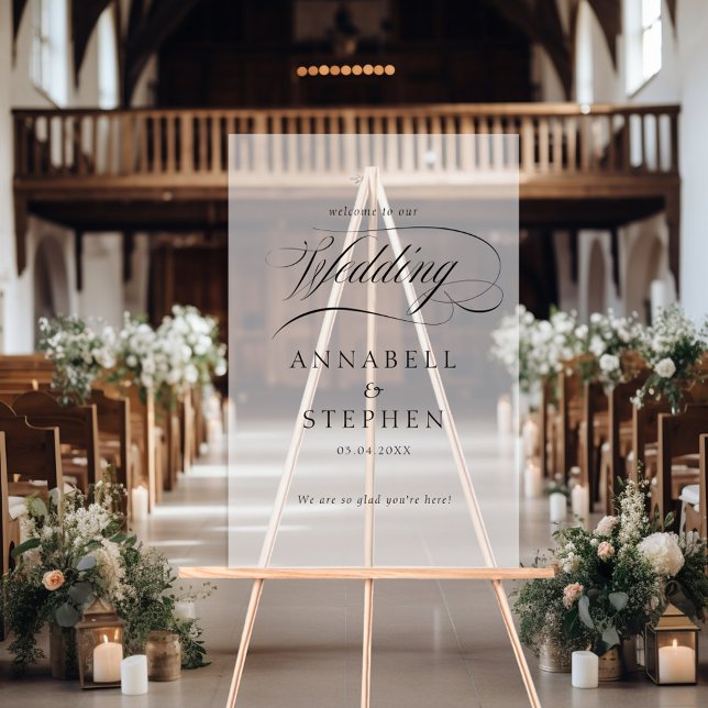 Welcome! Modern, Calligraphy, Wedding Acrylic Sign (Creator Uploaded)