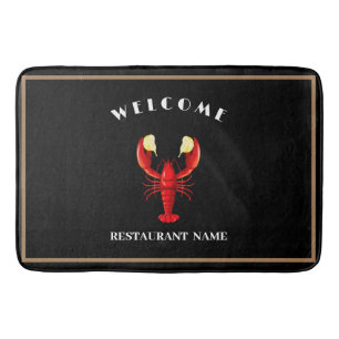 Welcome Modern seafood Lobster lime logo name Bath Mat