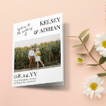 Welcome Modern Typography Photo Wedding Programme<br><div class="desc">Modern photo wedding program with a combination of script and serif fonts,  your names and wedding date in large letters,  and photos of the two of you. Photo wedding program in white with black fonts personalised with a photo. Folded typography wedding program personalised with a photo.</div>