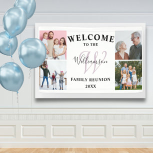 Welcome Monogram & Photo Family Reunion  Banner