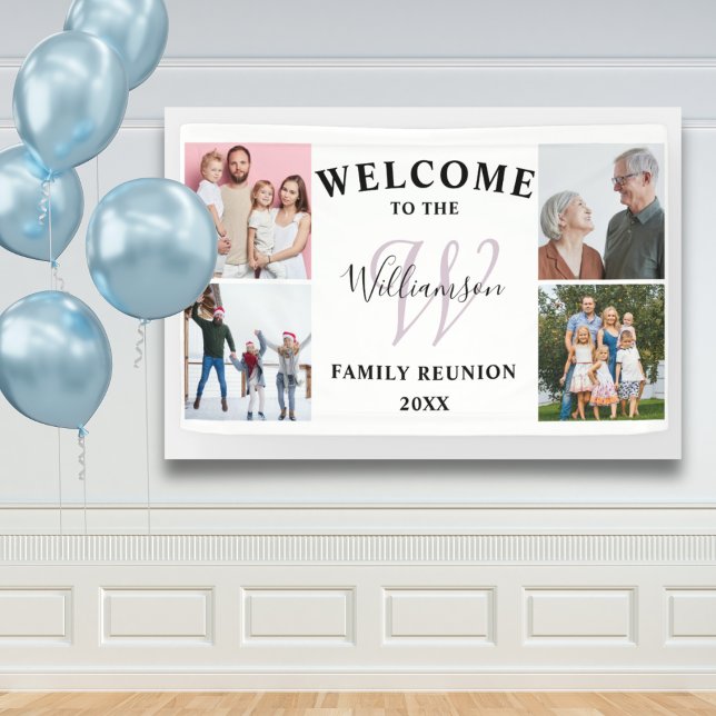 Welcome Monogram & Photo Family Reunion  Banner (Creator Uploaded)