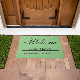 Welcome Name Address Modern Doormat