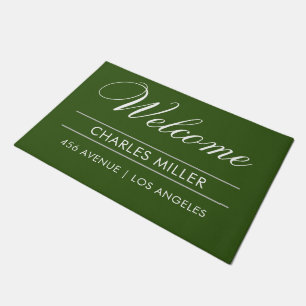Welcome Name Address Modern Doormat