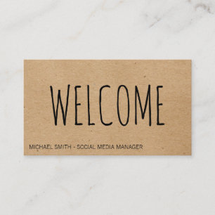 Welcome Natural Texture Business Card