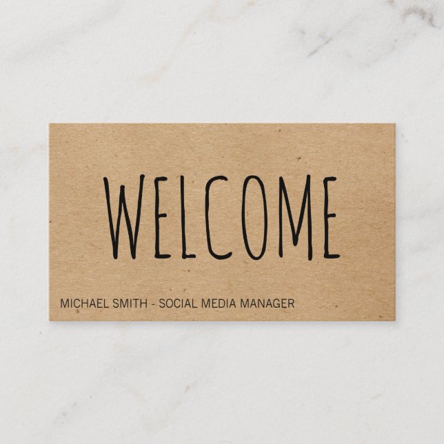 Welcome  | Natural Texture Business Card (Front)