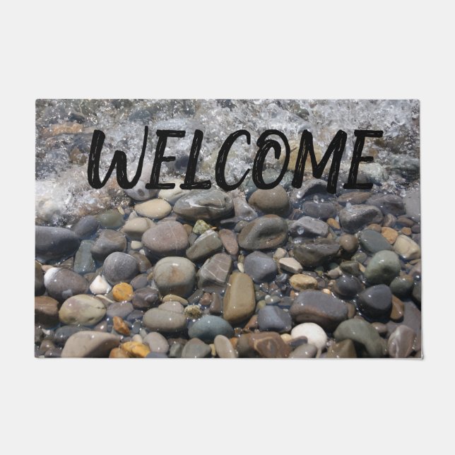 Welcome - Nature Lover - River Rocks Doormat (Front)