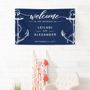 Welcome Nautical Anchor Wedding Banner