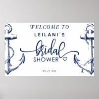 Welcome Nautical Bridal Shower Anchor White