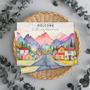 Welcome Neighbourhood Colourful Mountain Road Postcard