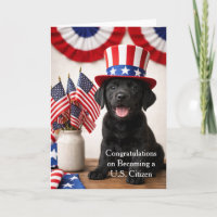 Welcome New American Citizen Patriotic Lab Puppy