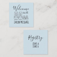 WELCOME New Arrival Baby Shoes Shower Blue